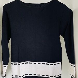 Elegant Black and White Women's Top